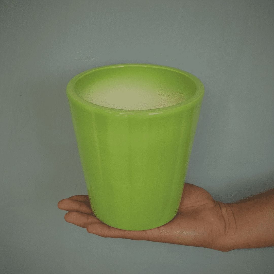 YELLOWTABLE Apollo Ceramic Flower Pot / Planter for Indoor and Outdoors, Medium, Dia: 5.7 Inch