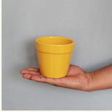 YELLOWTABLE Band Ceramic Pot / Planter for Indoors, Dia: 4 Inch