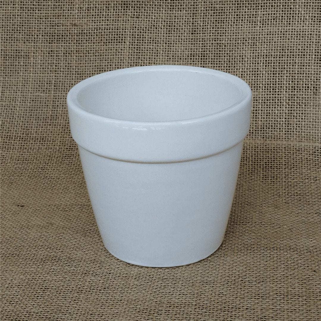 YELLOWTABLE Band Ceramic Pot / Planter for Indoors, Dia: 4 Inch