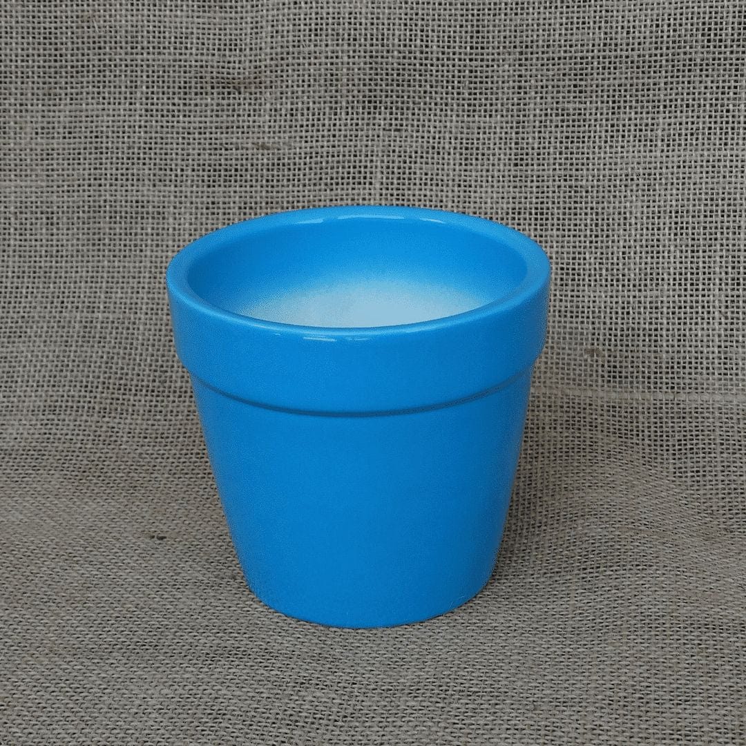 YELLOWTABLE Band Ceramic Pot / Planter for Indoors, Dia: 4 Inch
