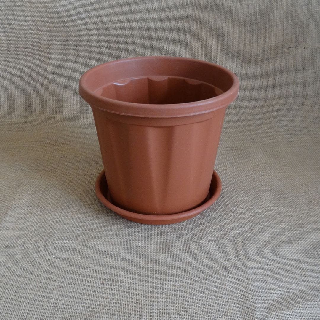 HARSHDEEP Grower Plastic Pot With Tray, 8+8 Inch