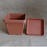 HARSHDEEP Plastic Bello Square 10 Inch Pot With 8 Inch Tray