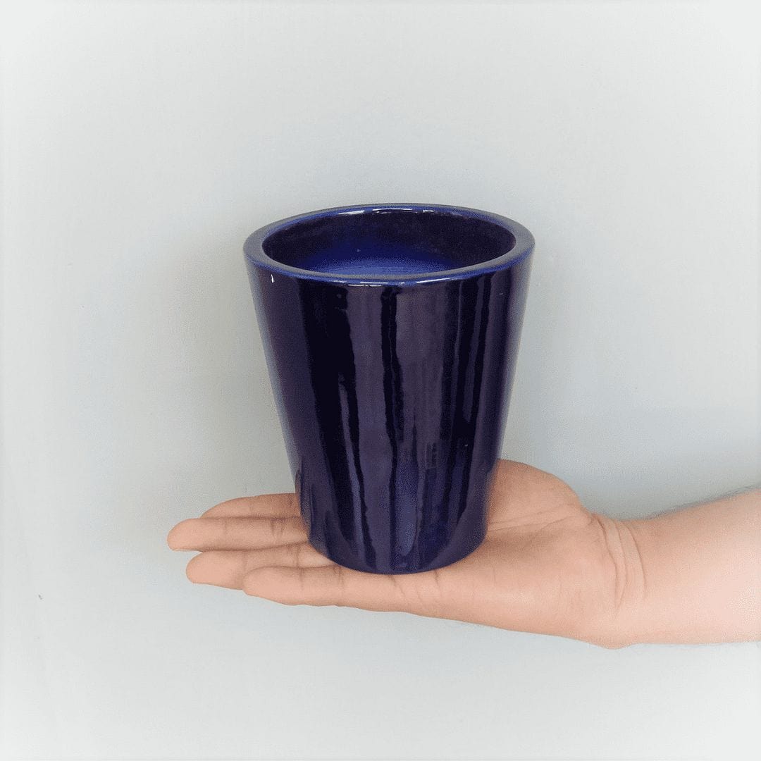 YELLOWTABLE Apollo Ceramic Flower Pot / Planter for Indoor and Outdoors, Small, Dia: 4.5 Inch