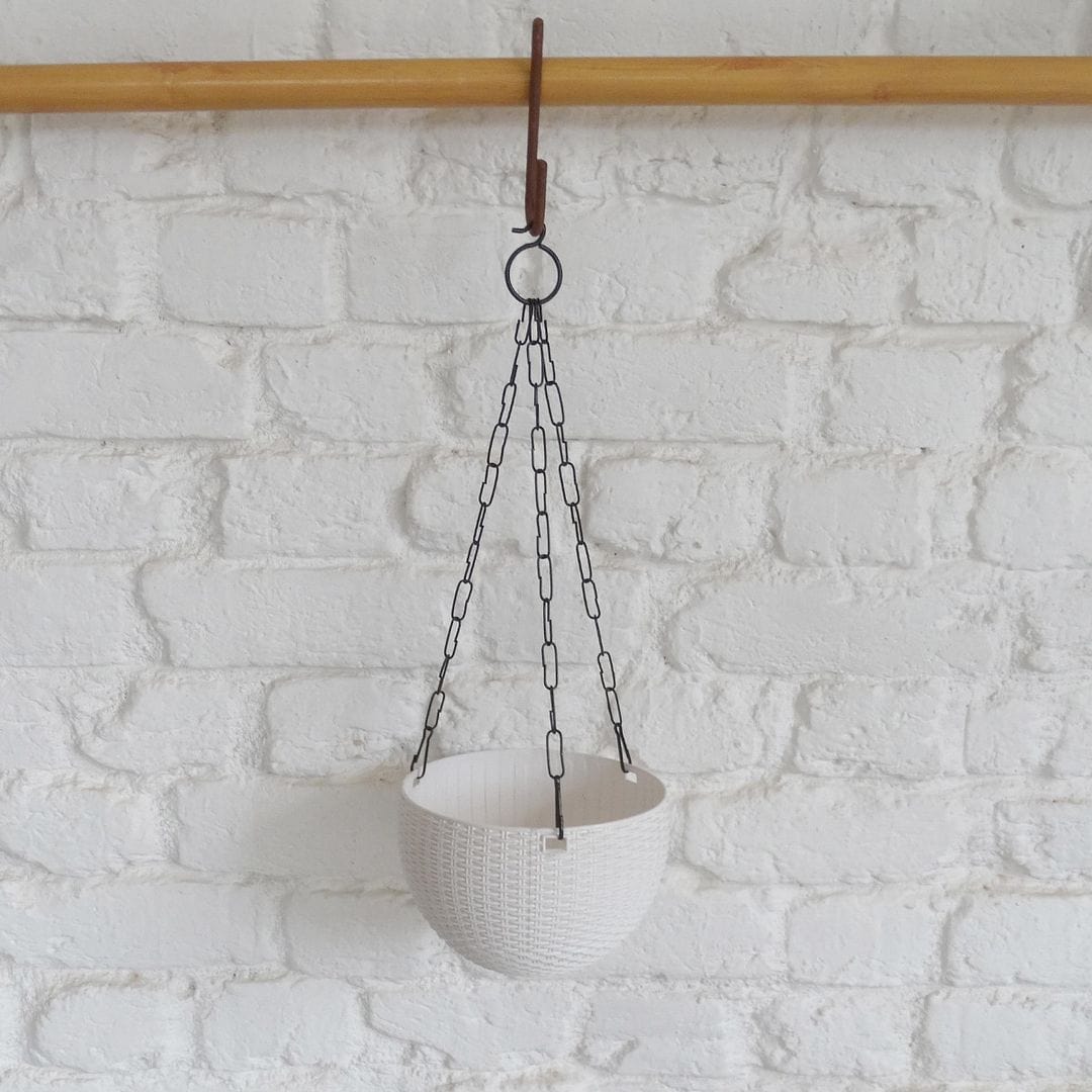 ATLANTIC Plastic Rattan hanging Pot, Dia-7 Inch