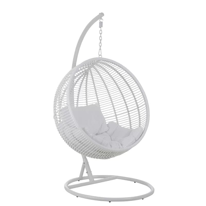 Dreamline Single Seater Hanging Swing With Stand For Balcony, Garden Swing (White)