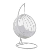 Dreamline Single Seater Hanging Swing With Stand For Balcony, Garden Swing (White)