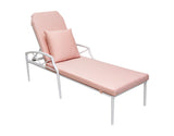 Dreamline Outdoor Furniture Poolside Lounger With Cushion (White - Pink)