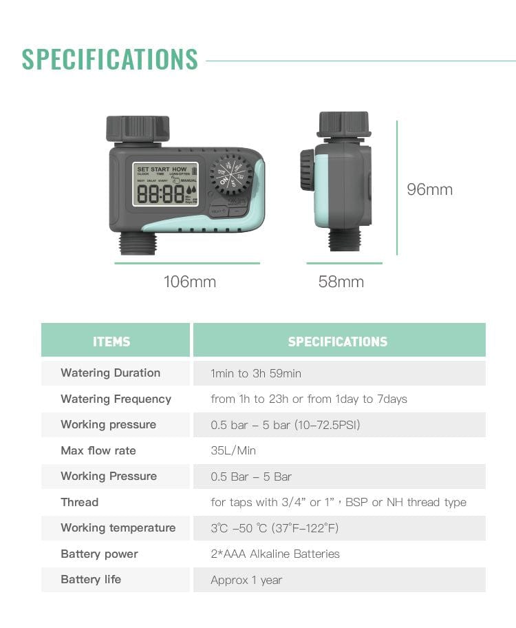 Digital Tap Timer Mini For Home Irrigation