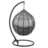 Dreamline Single Seater Round Shaped Hanging Swing Jhula With Stand For Balcony/Garden/Indoor (Grey Cushions)