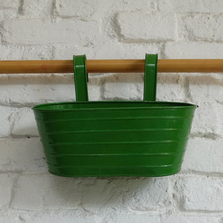 YELLOWTABLE Stripe Oval Railing and Balcony Planter, LxB: 12x6 Inch