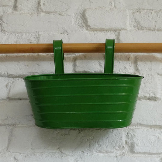 YELLOWTABLE Stripe Oval Railing and Balcony Planter, LxB: 12x6 Inch