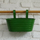 YELLOWTABLE Stripe Oval Railing and Balcony Planter, LxB: 12x6 Inch