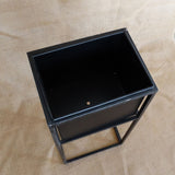 YELLOWTABLE Box Metal Stand with Boxy Metal Pot