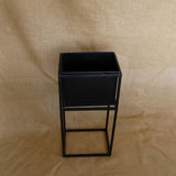 YELLOWTABLE Box Metal Stand with Boxy Metal Pot