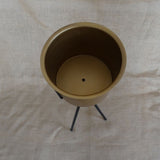 YELLOWTABLE Cylinder Metal Planter Pot with Stand