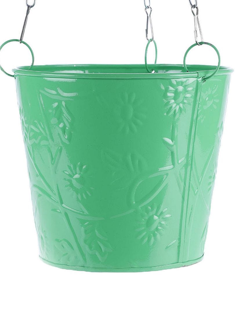 Green Girgit Hanging Bucket Style Planter