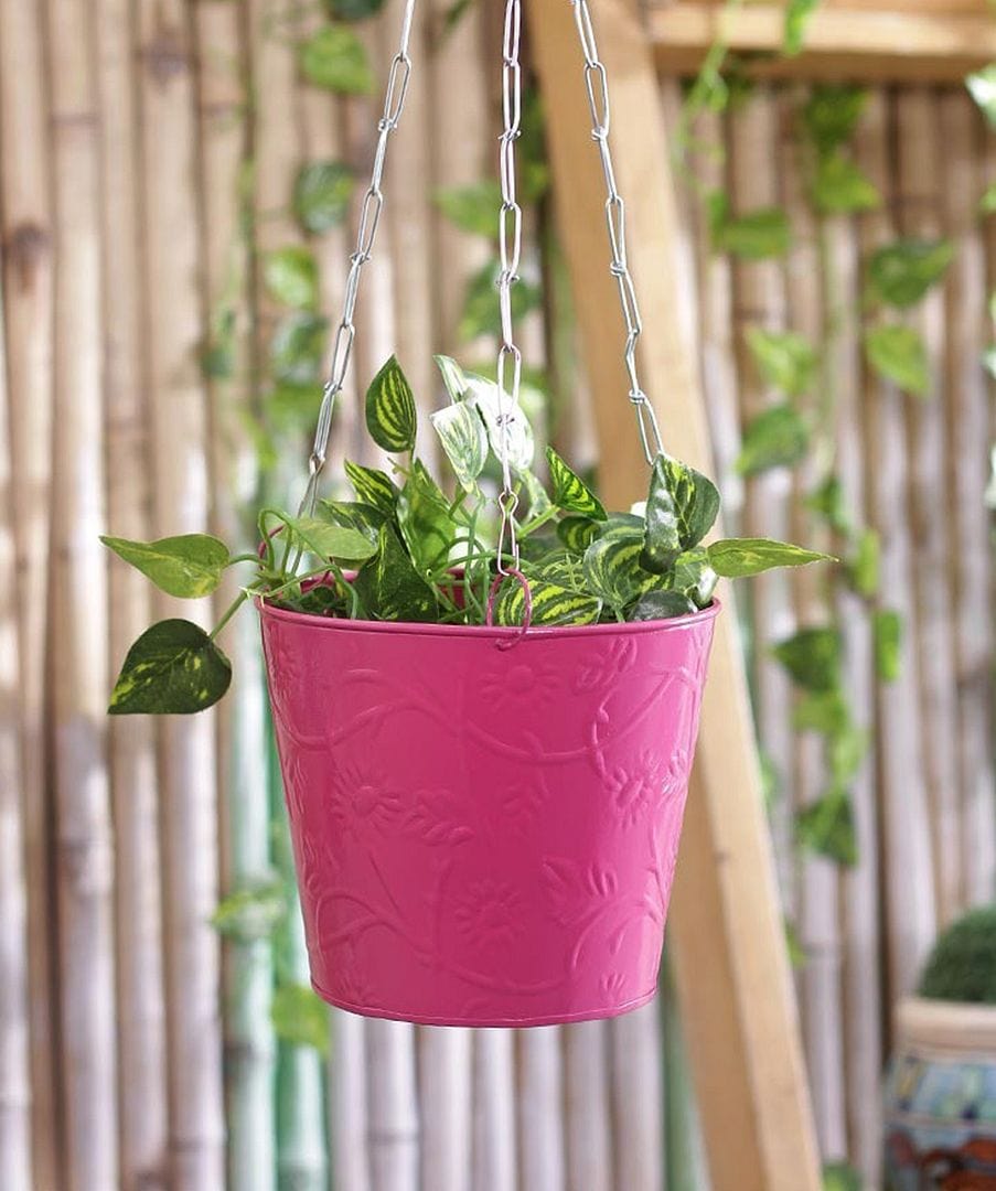 Green Girgit Hanging Bucket Style Planter