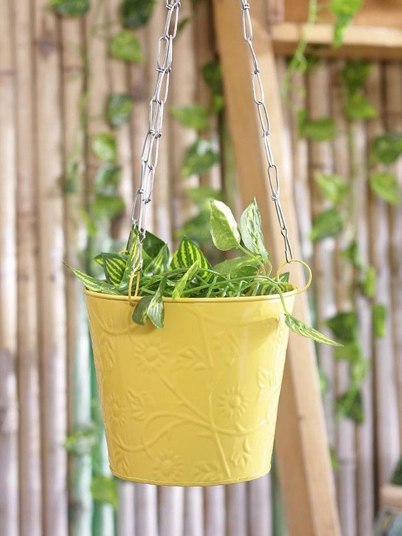 Green Girgit Hanging Bucket Style Planter