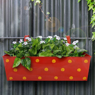 Polka Dot Rectangle Metal Planter