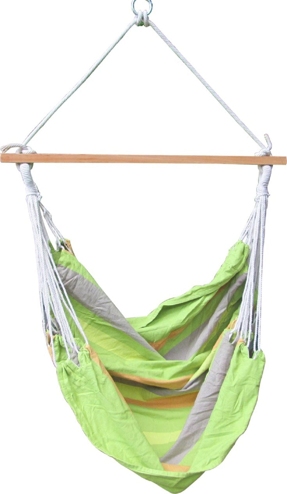 Cotton Canvas Adult Green Swing Chair, Weight Capacity 113 kg- 100W X 130H cm