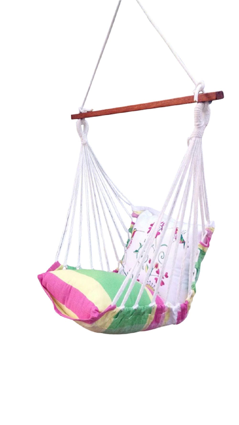 Casual Swing Chair With Printed Cushions, Weight Capacity 113Kg- 100W X 130H cm