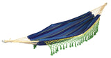 Double Canvas Hammock With 9ft Steel Hammock Stand - Ocean Blue, Weight capacity of 180kg
