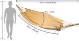 Brazilian Cotton Canvas Hammock for Two Person, Weight Capacity of 180 kg- 150W X 200L cm