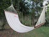 Brazilian Cotton Canvas Hammock With Spreader Bars, Weight Capacity 113kg- 90W X 335L cm