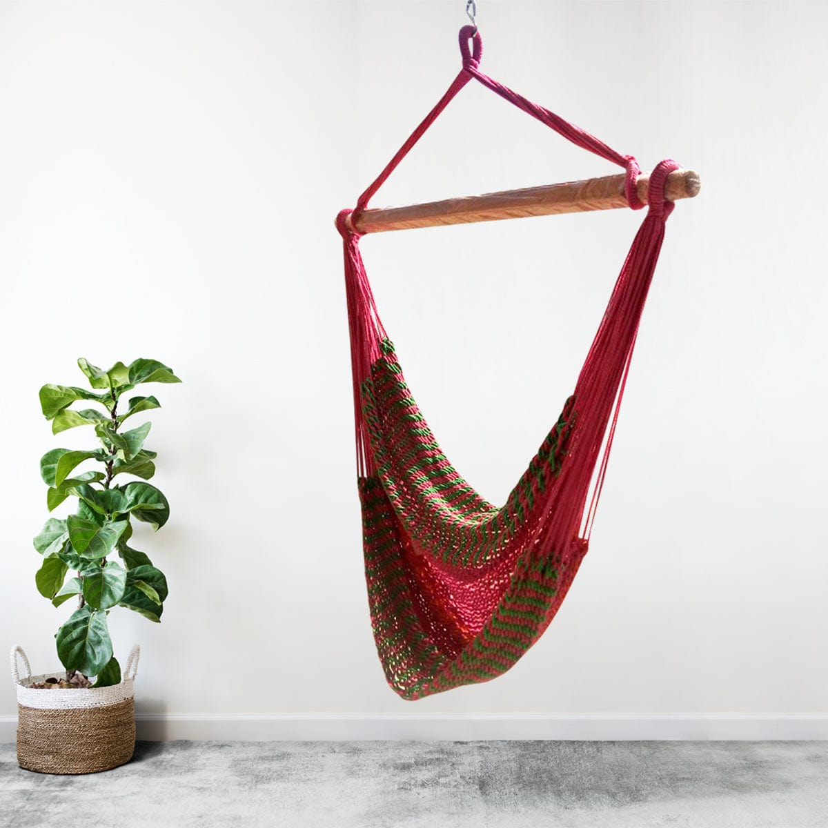 Brazilian Tight Woven Rope Swing Hammocks, Weight Capacity of 113kg- 100cm Wide X 130cm