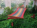 Rope Hammock With Wooden Bars, Weight Capacity of 115 kg- 120W X 200L cm