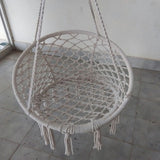 Macrame Cane Round Swing Chair, Weight Capacity 115kg- 80cm X 60cm