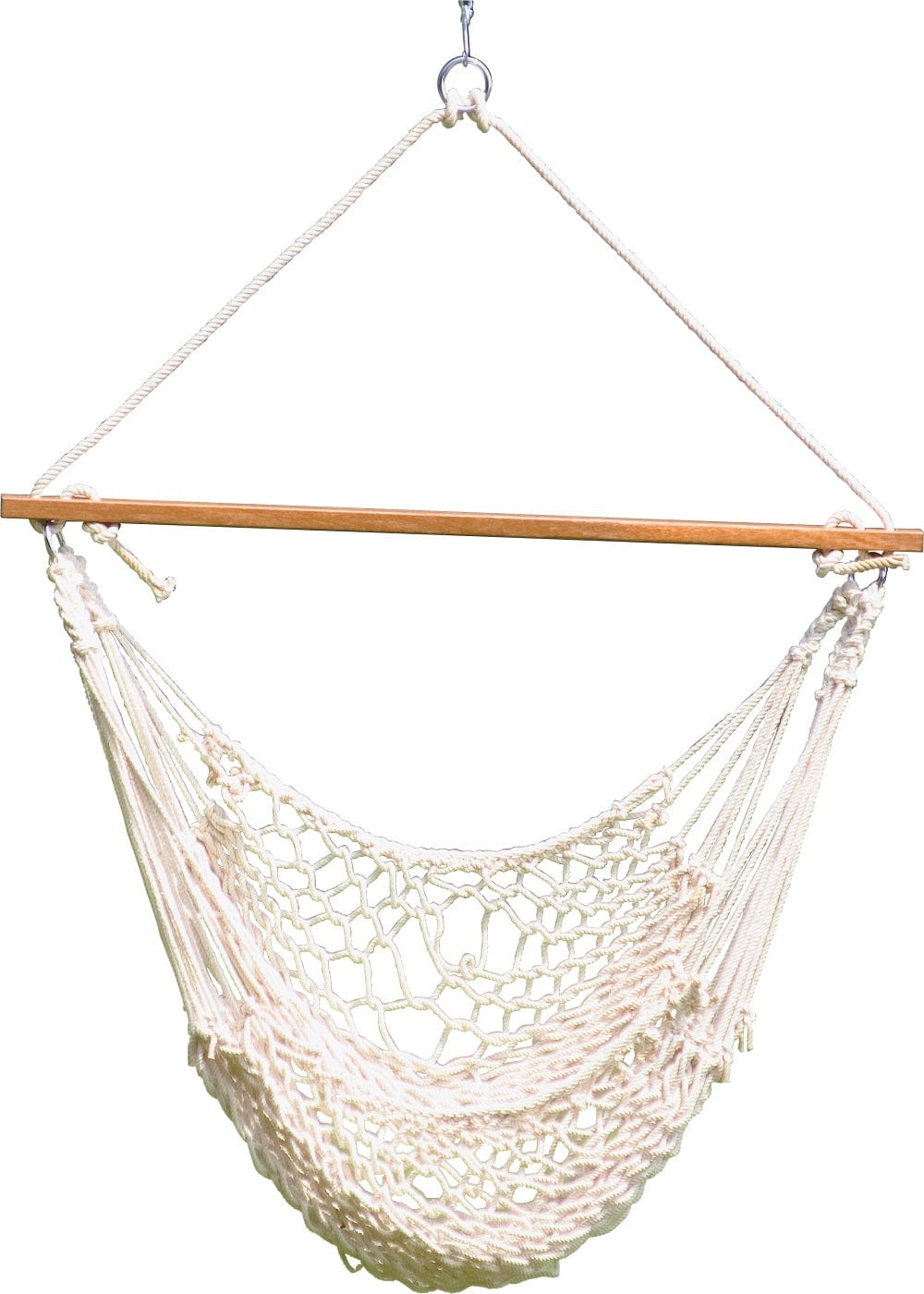 UV resistant Outdoor White Rope Swing Hammocks, Weight Capacity of 113kg- 100 X 130 cm