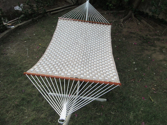 Hangit Double Checkered Soft Comb Quilted Hammock, 200kg Weight Capacity- 140W X 396L cm
