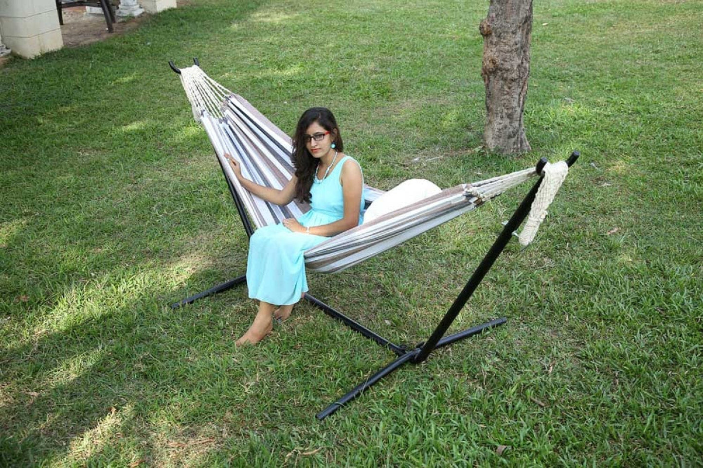 9ft Steel Hammock Stand Compatible for Any Non-Spreader Bar Hammocks
