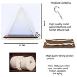 Wooden 1 Layer Wall Shelf With White Jute Rope