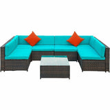 Dreamline Outdoor Garden Patio Sofa Set 6 Seater And 1 Center Table Set (Outdoor Furniture)