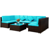 Dreamline Outdoor Garden Patio Sofa Set 6 Seater And 1 Center Table Set (Outdoor Furniture)