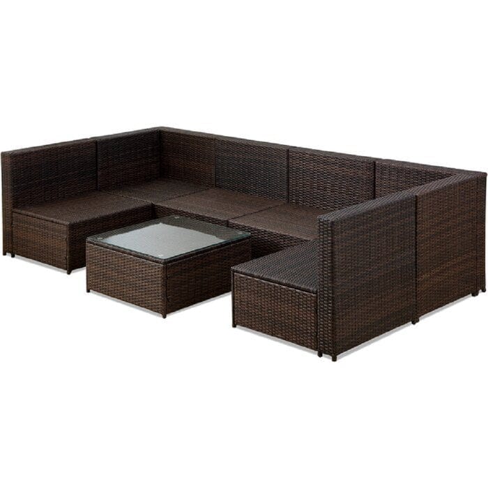 Dreamline Outdoor Garden Patio Sofa Set 6 Seater And 1 Center Table Set (Outdoor Furniture)