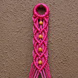 Pine Heart Pink Macrame Rope with Beads Wall Hanging Shelf