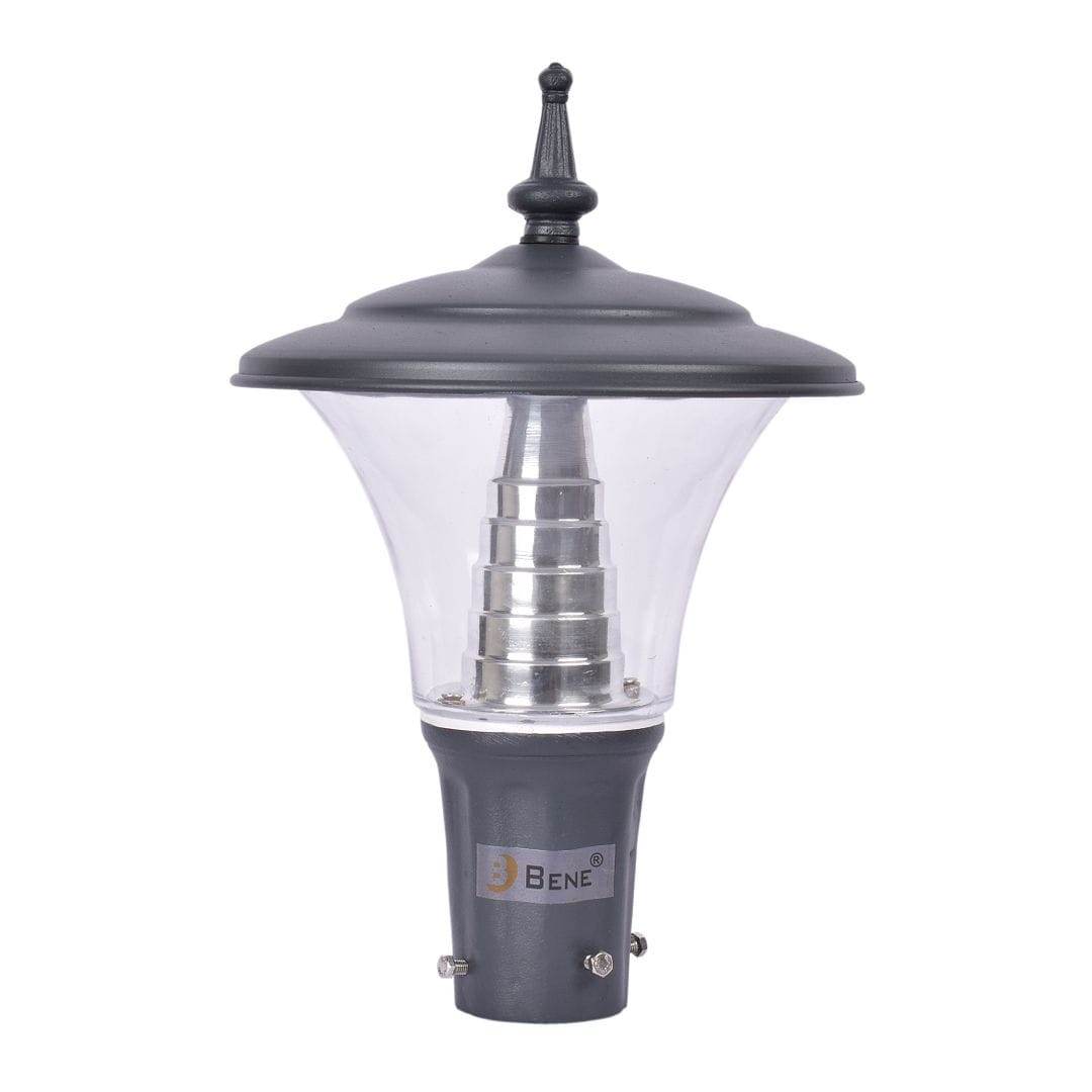 BENE Garden Light Fetor 21 Cms Fitted with 15w Warm White LED (Clear, Grey)