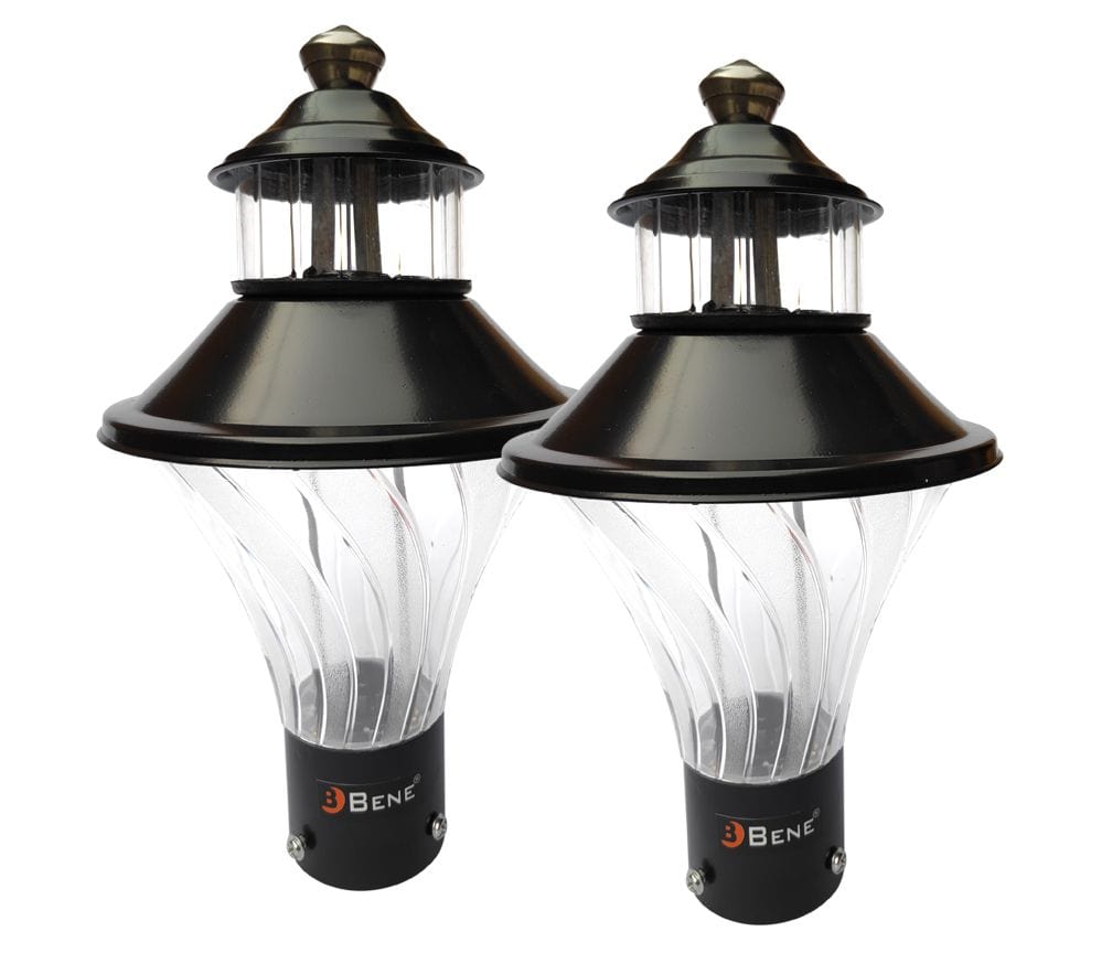 BENE Skew Gate Light/Garden Light/Outdoor Lamp (Black, 18 Cms)