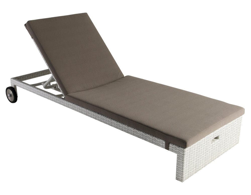 Dreamline Outdoor Furniture Poolside Lounger With Cushions (White)