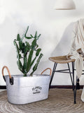 Green Girgit Oval 'Flowers & Garden' Tub Metal Planter