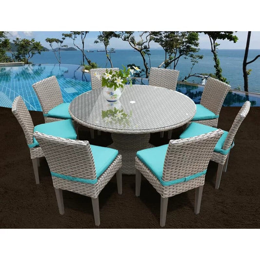 Dreamline Garden Patio Dining Set 1+8, 8 Chairs And 1 Table Set