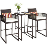 Dreamline Garden Patio Bar Sets - 2 Chairs And Table(Brown)