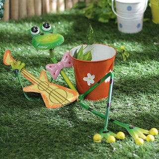 Frog Playing Guitar' Style Planter