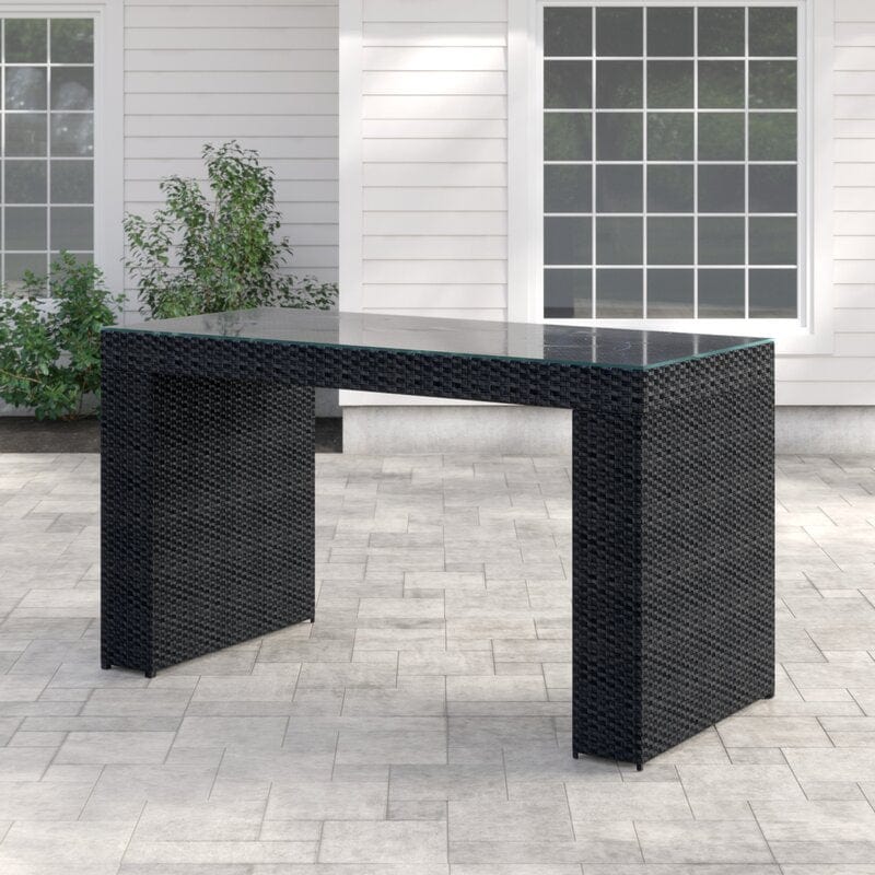 Dreamline Outdoor Bar Sets Garden Patio Bar Sets 1+6 6 Chairs And 1 Table Set Balcony Bar Table Set (Brown) Square