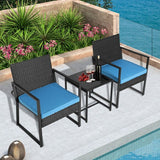 Dreamline Outdoor Garden/Balcony Patio Seating Set 1+2, 2 Square Shaped Chairs And Small Square Table