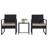 Dreamline Outdoor Garden/Balcony Patio Seating Set 1+2, 2 Square Shaped Chairs And Small Square Table