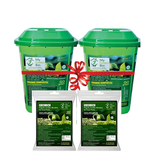 MyGreenBin Combo Of Greenrich Composters (50 Ltr) With 2 Bags Of Microbes (10 Ltr)